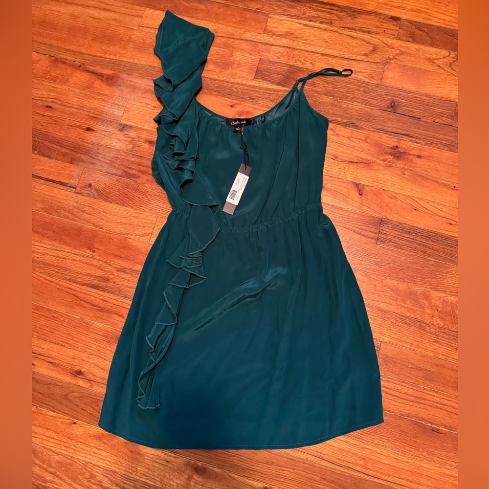 Charlie Jade Teal One-Shoulder Dress